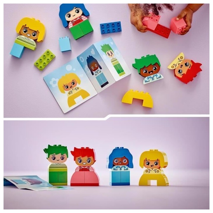LEGO 10415 DUPLO My First Fortes Émotions et Grands Sentiments, Jouet pour Bébés, 23 Briques Colorées et 4 Personnages