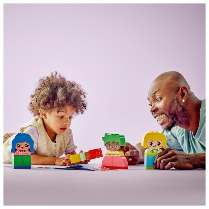 LEGO 10415 DUPLO My First Fortes Émotions et Grands Sentiments, Jouet pour Bébés, 23 Briques Colorées et 4 Personnages