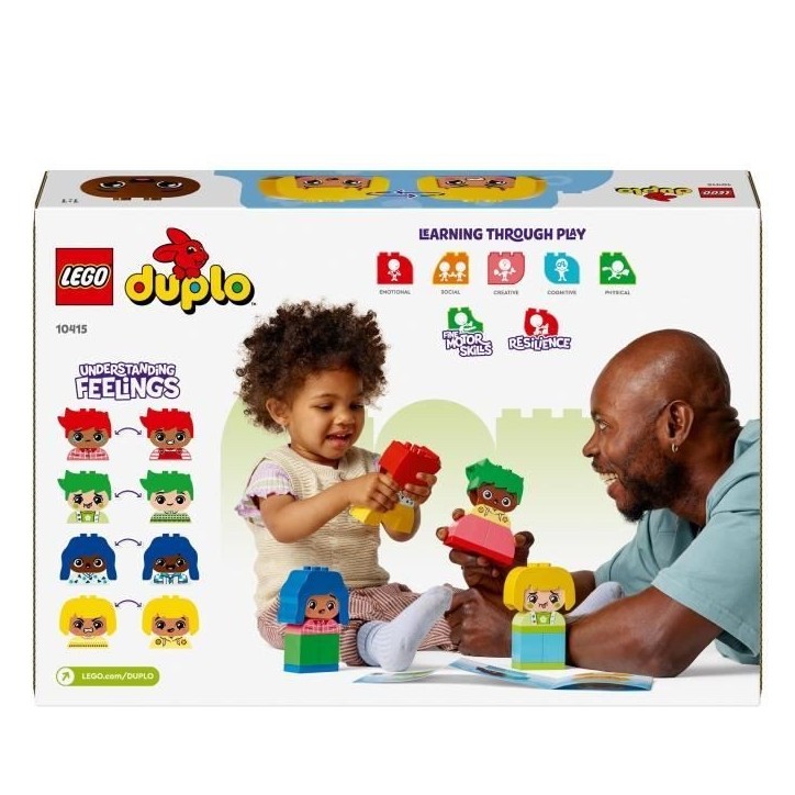 LEGO 10415 DUPLO My First Fortes Émotions et Grands Sentiments, Jouet pour Bébés, 23 Briques Colorées et 4 Personnages