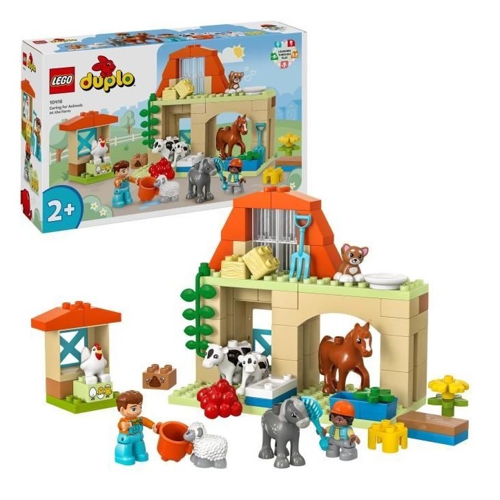 LEGO 10416 DUPLO Ma Ville Prendre Soin des Animaux de la Ferme, Jouet Éducatif pour Bébés, Maison, Figurines de Chevaux LEGO 10416 DUPLO Ma Ville Prendre Soin des Animaux de la Ferme, Jouet Éducatif pour Bébés, Maison, Figurines de Chevaux