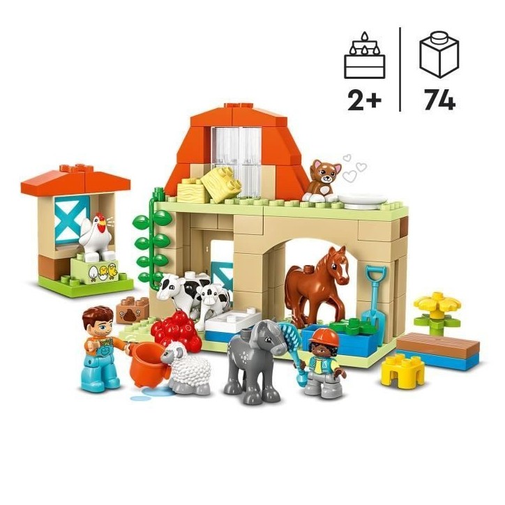 LEGO 10416 DUPLO Ma Ville Prendre Soin des Animaux de la Ferme, Jouet Éducatif pour Bébés, Maison, Figurines de Chevaux LEGO 10416 DUPLO Ma Ville Prendre Soin des Animaux de la Ferme, Jouet Éducatif pour Bébés, Maison, Figurines de Chevaux