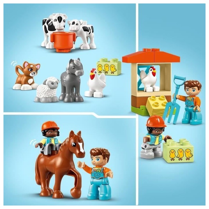 LEGO 10416 DUPLO Ma Ville Prendre Soin des Animaux de la Ferme, Jouet Éducatif pour Bébés, Maison, Figurines de Chevaux LEGO 10416 DUPLO Ma Ville Prendre Soin des Animaux de la Ferme, Jouet Éducatif pour Bébés, Maison, Figurines de Chevaux