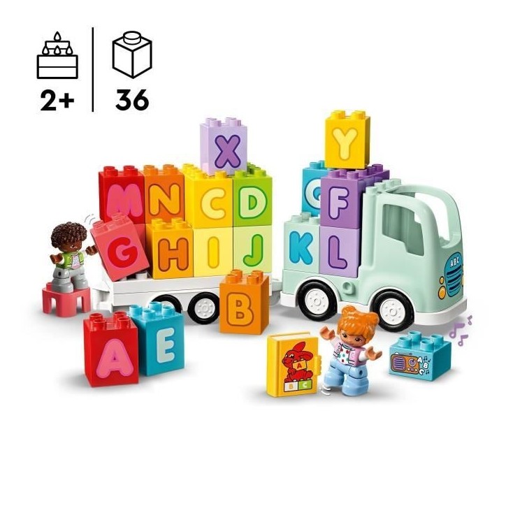 LEGO 10421 DUPLO Ma Ville Le Camion de l'Alphabet, Jouet d'Apprentissage de l'Alphabet pour Enfants Des 2 Ans LEGO 10421 DUPLO Ma Ville Le Camion de l'Alphabet, Jouet d'Apprentissage de l'Alphabet pour Enfants Des 2 Ans