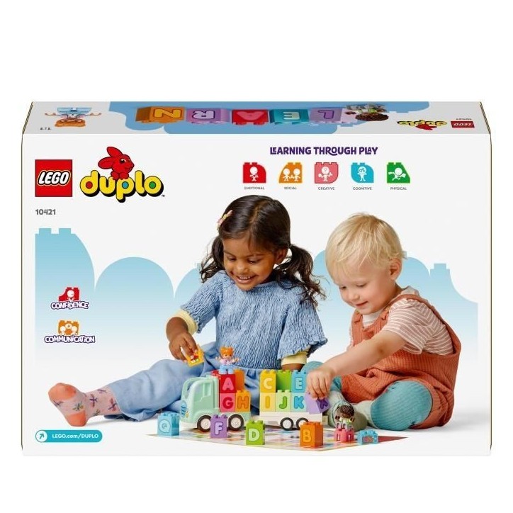 LEGO 10421 DUPLO Ma Ville Le Camion de l'Alphabet, Jouet d'Apprentissage de l'Alphabet pour Enfants Des 2 Ans LEGO 10421 DUPLO Ma Ville Le Camion de l'Alphabet, Jouet d'Apprentissage de l'Alphabet pour Enfants Des 2 Ans