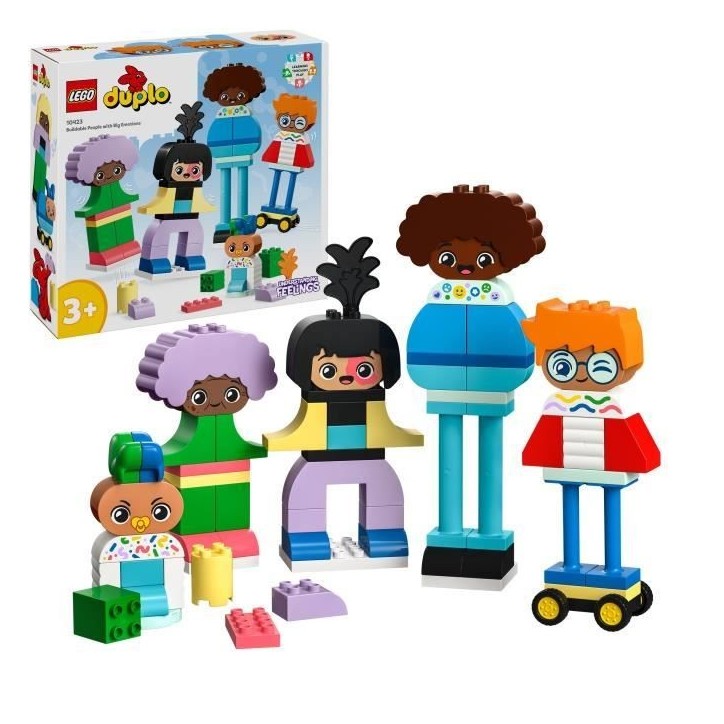 LEGO 10423 DUPLO Ma Ville Personnages a Construire aux Différentes Émotions, Jouet avec 71 Briques avec 5 Personnages
