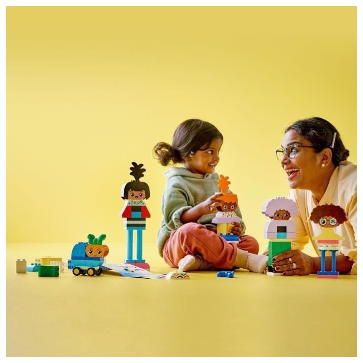 LEGO 10423 DUPLO Ma Ville Personnages a Construire aux Différentes Émotions, Jouet avec 71 Briques avec 5 Personnages