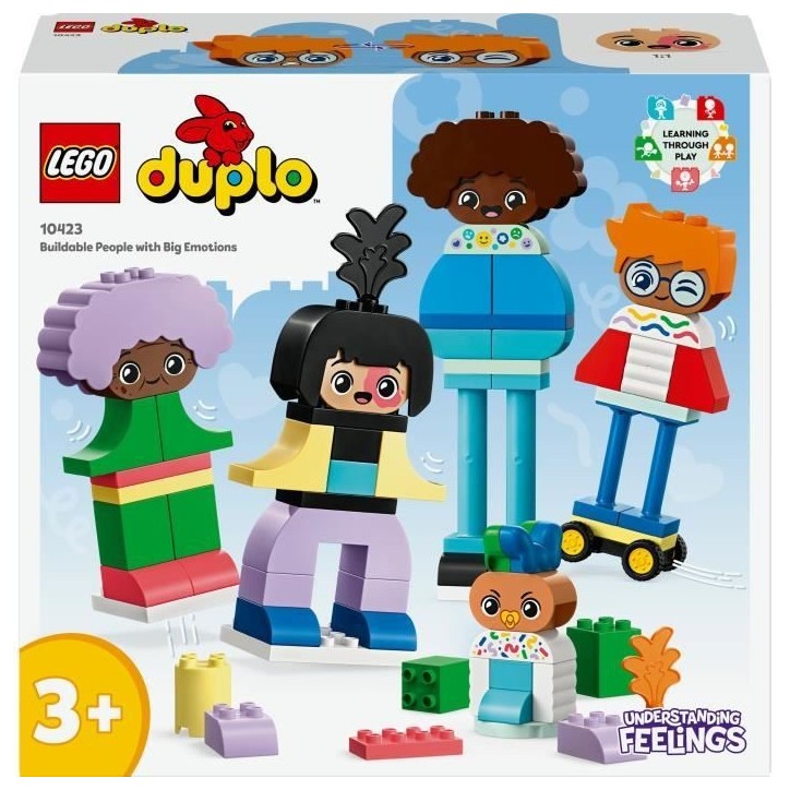 LEGO 10423 DUPLO Ma Ville Personnages a Construire aux Différentes Émotions, Jouet avec 71 Briques avec 5 Personnages