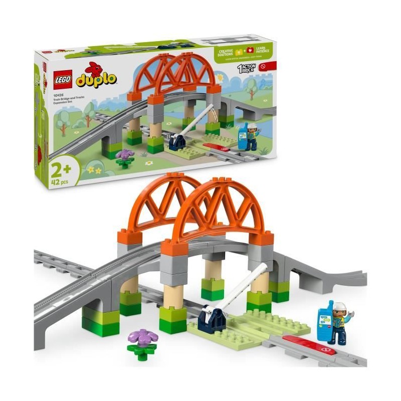 LEGO DUPLO Ma ville 10426 Set d'extension : Les rails et le pont du tr LEGO DUPLO Ma ville 10426 Set d'extension : Les rails et le pont du tr