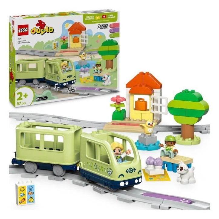 LEGO DUPLO Ma ville 10427 Le train d'aventures interactif - Jouets d'éveil des 2 ans