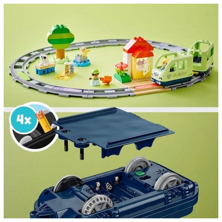 LEGO DUPLO Ma ville 10427 Le train d'aventures interactif - Jouets d'éveil des 2 ans