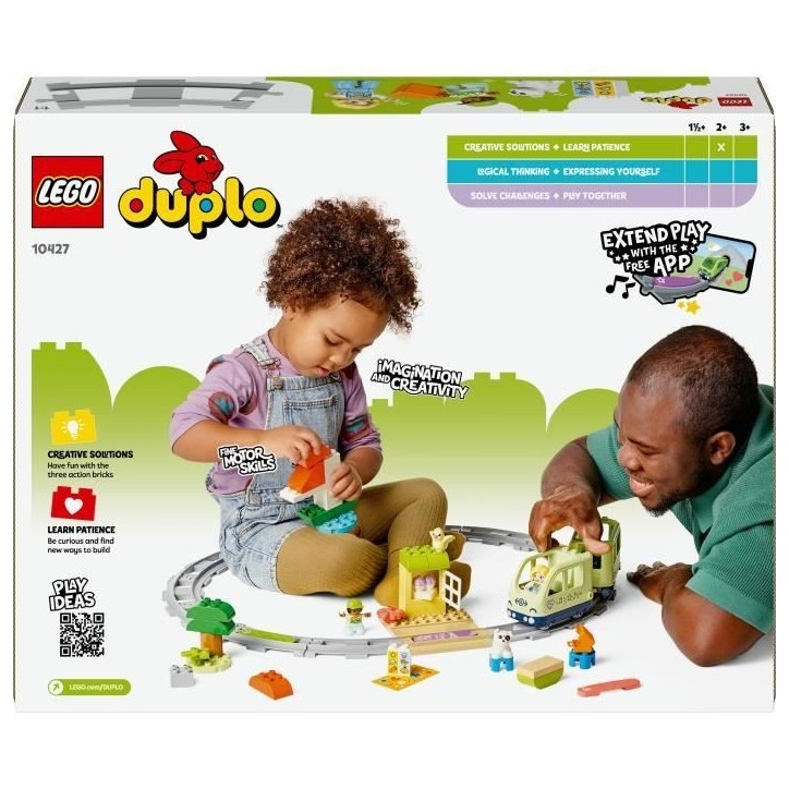 LEGO DUPLO Ma ville 10427 Le train d'aventures interactif - Jouets d'éveil des 2 ans