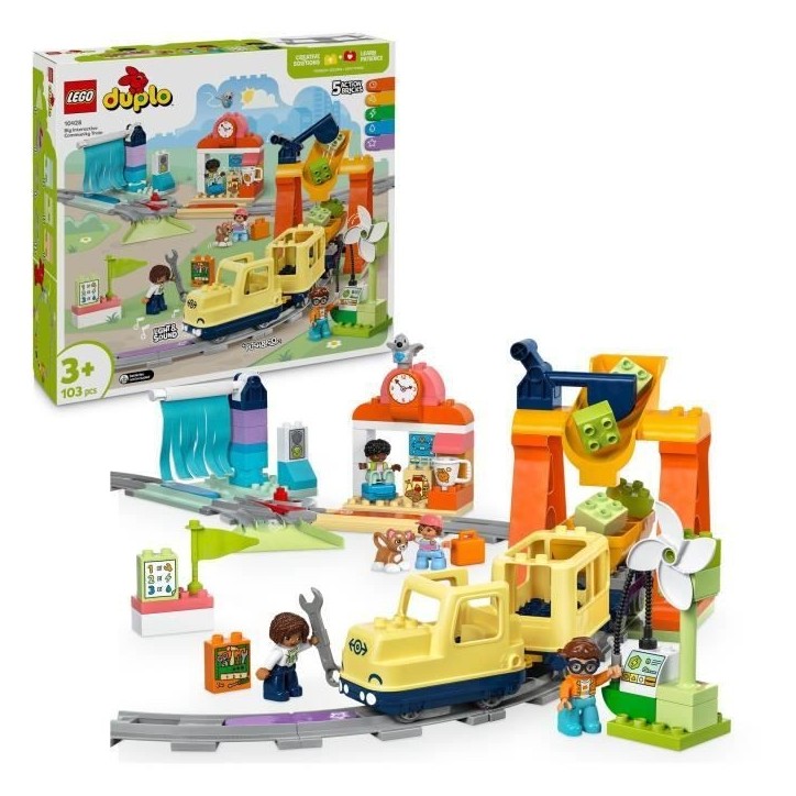 LEGO DUPLO Ma ville 10428 Le grand train communautaire interactif - Jouets d'éveil 3 ans LEGO DUPLO Ma ville 10428 Le grand train communautaire interactif - Jouets d'éveil 3 ans