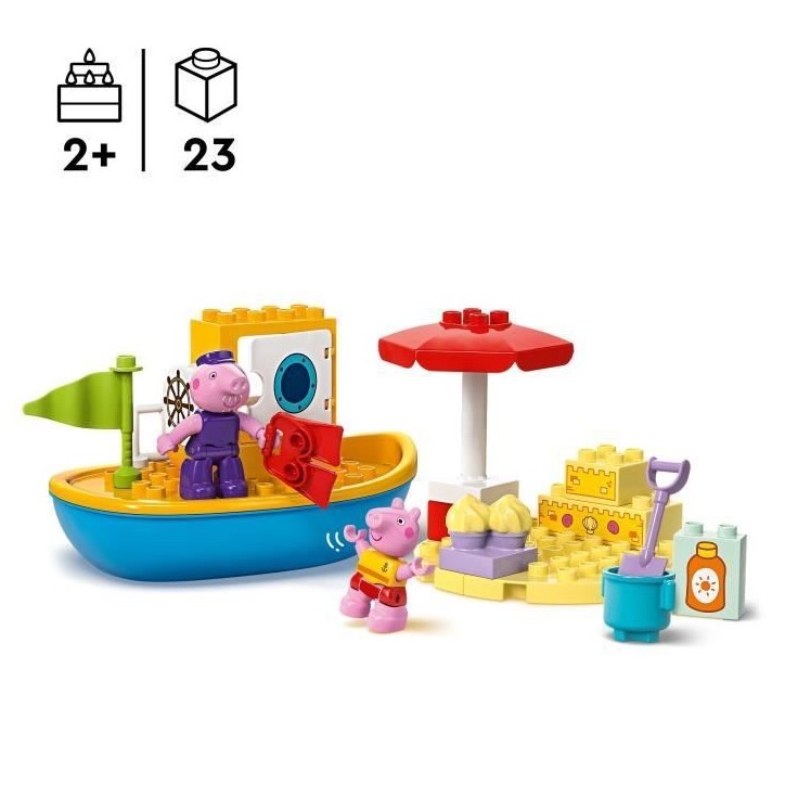 LEGO DUPLO 10432 Le Voyage en Bateau de Peppa Pig - Set de Jeu de Bain pour Tout-petits