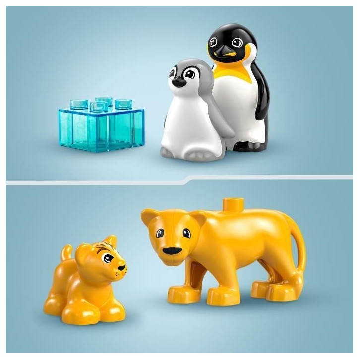 LEGO DUPLO Ma ville 10442 Familles d'animaux sauvages : pingouins et lions - Jeux d'éveil LEGO DUPLO Ma ville 10442 Familles d'animaux sauvages : pingouins et lions - Jeux d'éveil