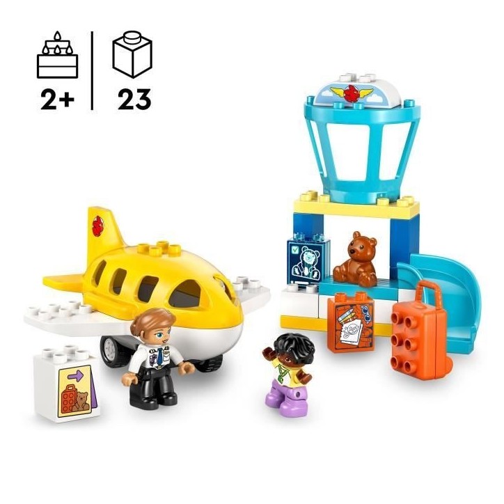 LEGO DUPLO Ma Ville 10443 Premiere Fois A l'Aéroport - Jouet De Construction Des 2 Ans