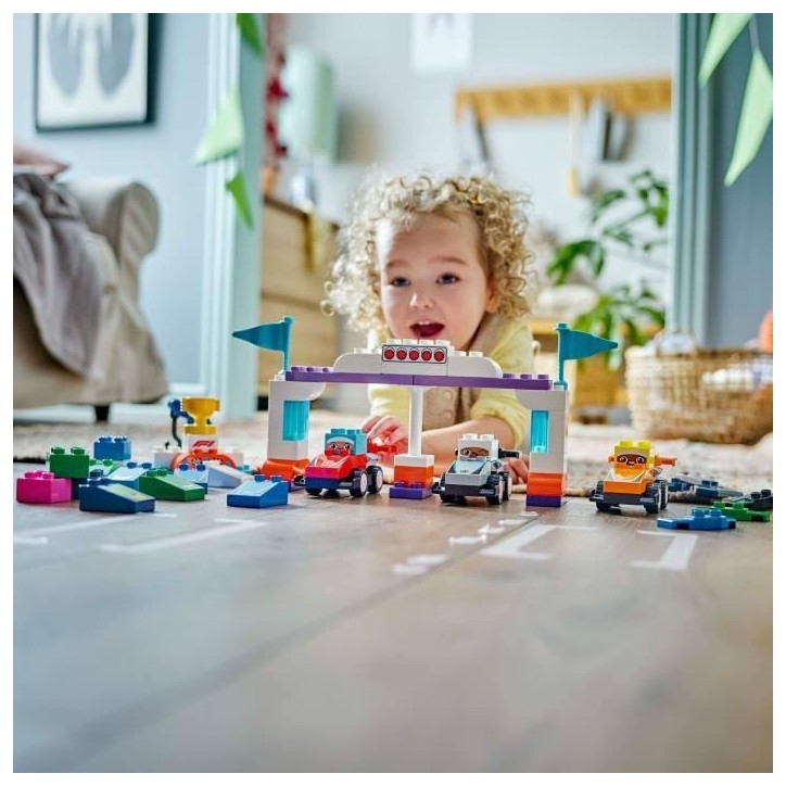 LEGO DUPLO Ma ville 10445 Voitures de course et pilotes d'une écurie de F1 - Jouet 2 ans