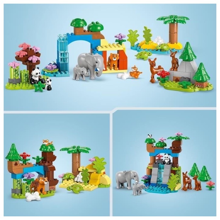 LEGO DUPLO Ma ville 10446 Familles d'animaux sauvages 3-en-1 - Jeux d'éveil avec animaux