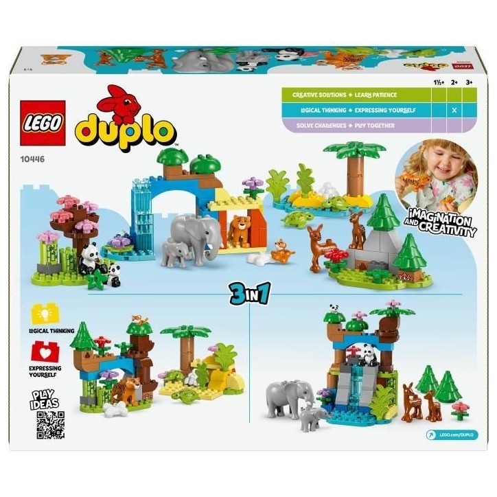 LEGO DUPLO Ma ville 10446 Familles d'animaux sauvages 3-en-1 - Jeux d'éveil avec animaux