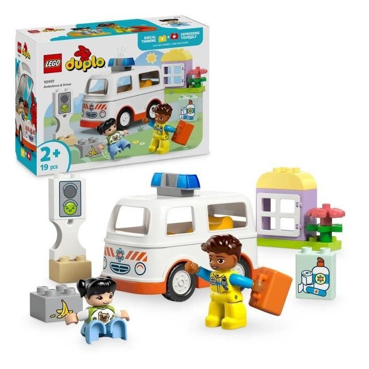LEGO DUPLO 10447 L'ambulance et le chauffeur - Jouet interactif pour les enfants des 2 ans LEGO DUPLO 10447 L'ambulance et le chauffeur - Jouet interactif pour les enfants des 2 ans