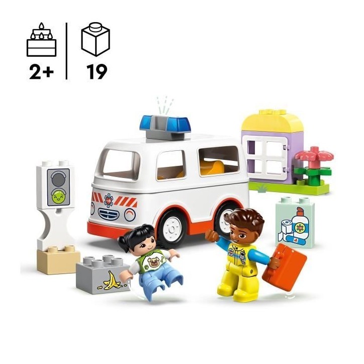 LEGO DUPLO 10447 L'ambulance et le chauffeur - Jouet interactif pour les enfants des 2 ans LEGO DUPLO 10447 L'ambulance et le chauffeur - Jouet interactif pour les enfants des 2 ans