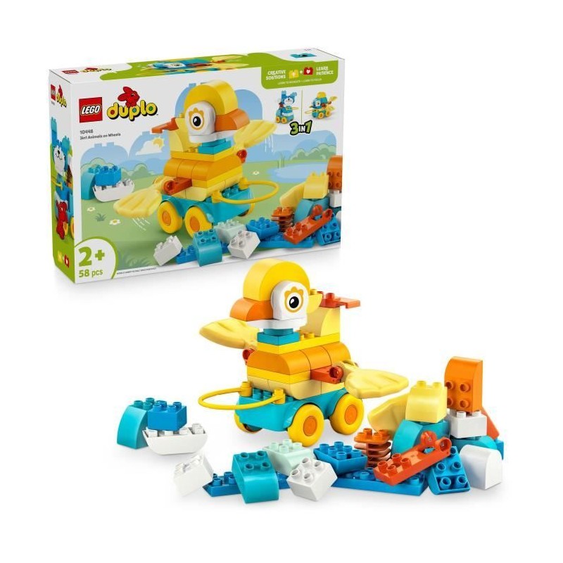 LEGO DUPLO Ma Ville 10448 Animaux Sur Roues 3-En-1 - Jeu De Constructi