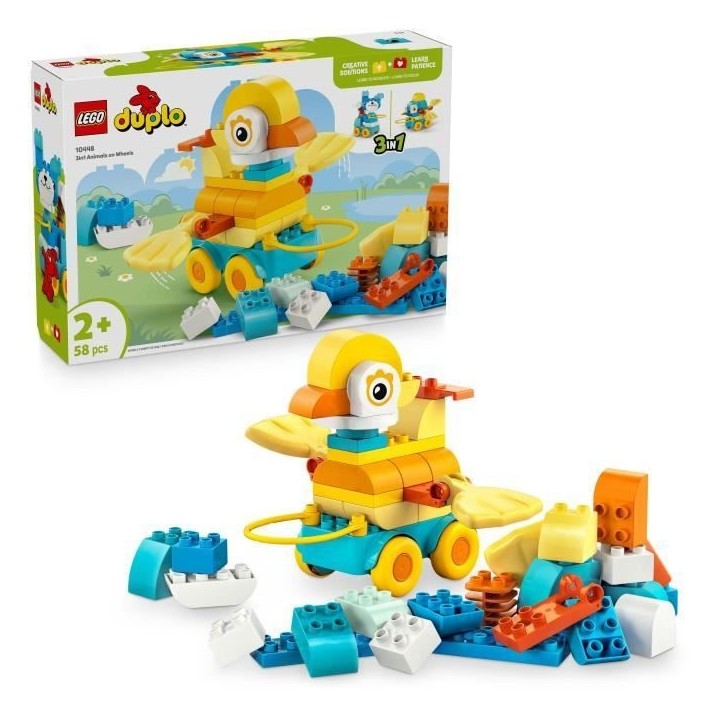 LEGO DUPLO Ma Ville 10448 Animaux Sur Roues 3-En-1 - Jeu De Construction Des 2 Ans – Chien