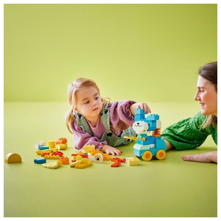 LEGO DUPLO Ma Ville 10448 Animaux Sur Roues 3-En-1 - Jeu De Construction Des 2 Ans – Chien