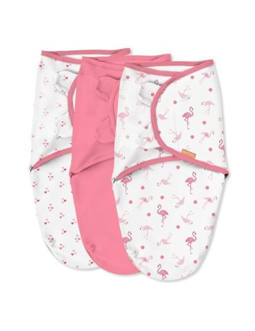 SUMMER Original Swaddle, couverture, sac de couchage, 0-3 mois, sécurité et chaleur pour bébé, flamingo fiesta rose, lot de