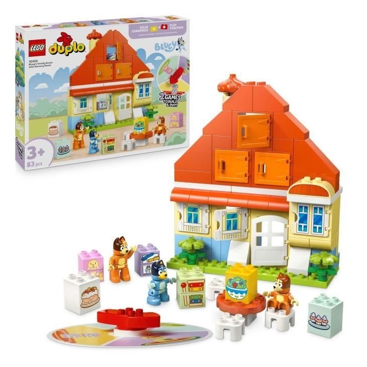 LEGO DUPLO 10459 La Maison de Famille de Bluey et le Jeu de Mémoire - Jeu Créatif 3 ans