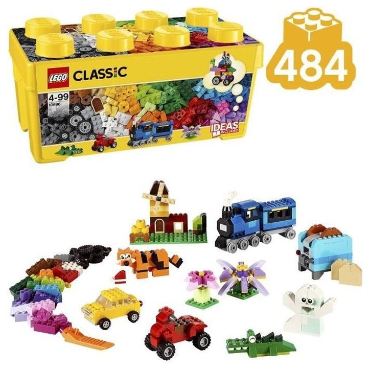 LEGO Classic 10696 La boîte de briques créatives, Rangement facile des jouets, Cadeau de fan LEGO Masters