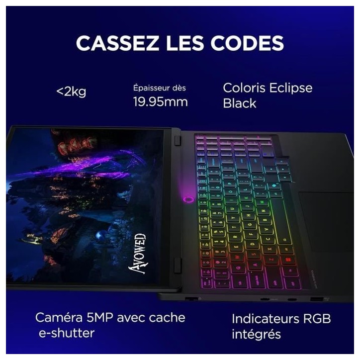 PC portable Gamer LENOVO Legion 5 15IRX10 | Sans Windows - 15,1 WQXGA OLED - Core i7-13650HX - RTX 5060 115W - 32 Go - 512 Go