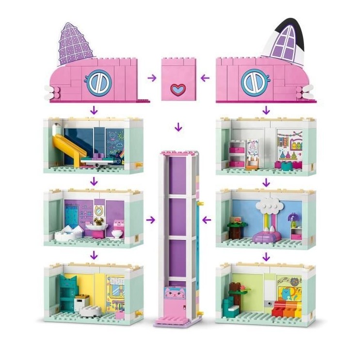 LEGO 10788 La Maison Magique de Gabby - Jouet de Construction pour enfant 4 ans - Figurines