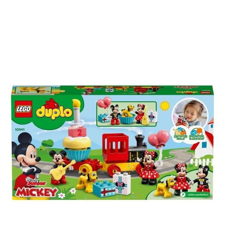 LEGO 10941 DUPLO Disney Le Train d'Anniversaire de Mickey et Minnie Jouet pour Enfant de 2 ans et plus avec Train et Figurines LEGO 10941 DUPLO Disney Le Train d'Anniversaire de Mickey et Minnie Jouet pour Enfant de 2 ans et plus avec Train et Figurines