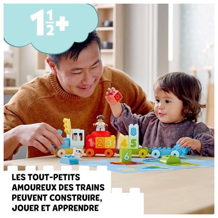 LEGO 10954 DUPLO Le train des chiffres - Apprendre a compter Jeux éducatif 1.5 an, Cadeau Jouet Bébé OU Set d'apprentissage