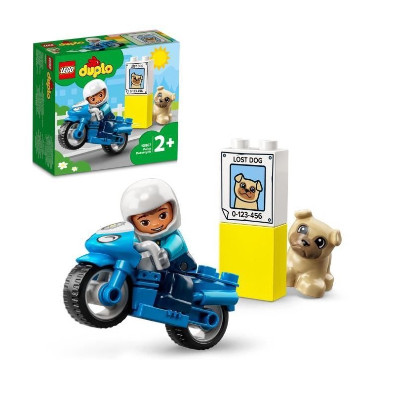 LEGO 10967 DUPLO La Moto De Police, Jouet Pour les Enfants de 2 Ans et