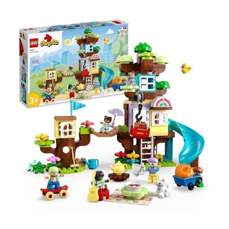 LEGO DUPLO 10993 La Cabane dans l'Arbre 3-en-1, Jouet Éducatif pour E