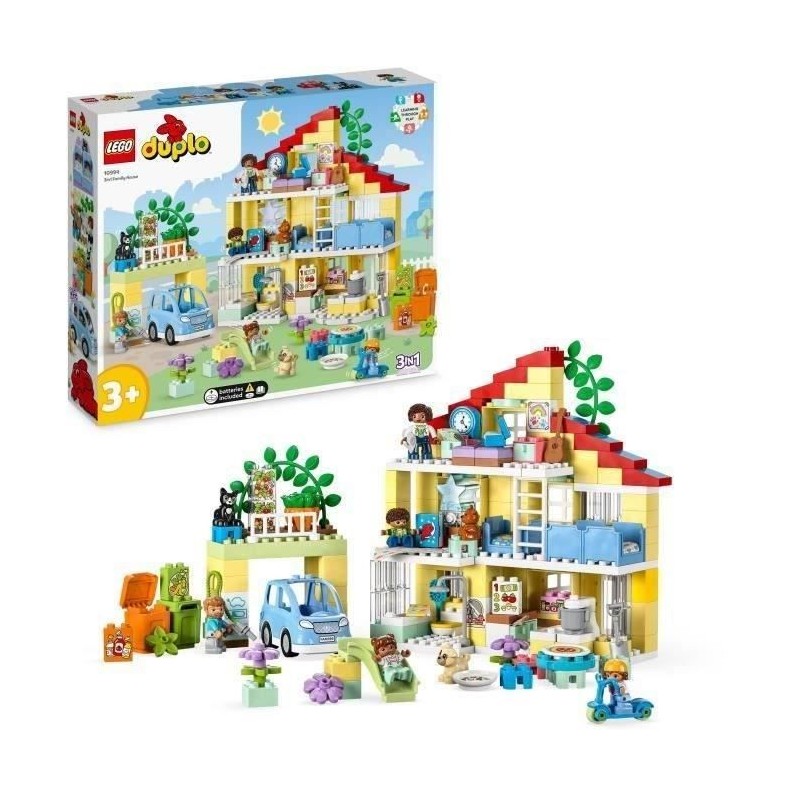 LEGO DUPLO Ma Ville 10994 La Maison Familiale 3-en-1, Jouet Maison de LEGO DUPLO Ma Ville 10994 La Maison Familiale 3-en-1, Jouet Maison de