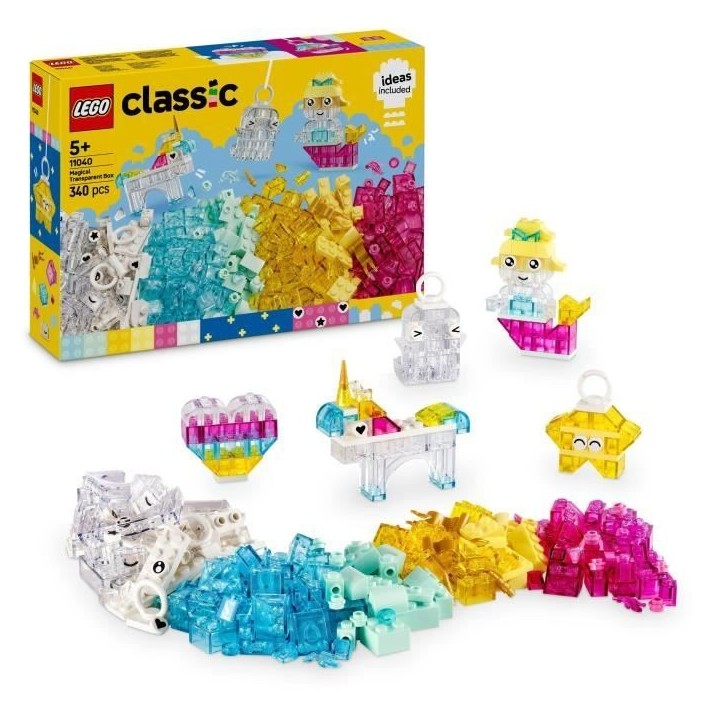 LEGO Classic 11040 La Boîte de Briques Transparentes Magiques - Jeu de construction 5 ans LEGO Classic 11040 La Boîte de Briques Transparentes Magiques - Jeu de construction 5 ans