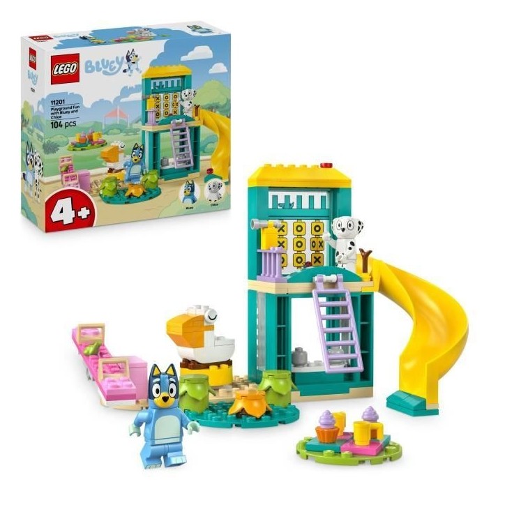 LEGO Bluey 11201 Bluey et Chloé a l'Aire de Jeux - Jeu de Construction des 4 ans - Animaux