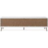 Meuble TV - ARONA - Blanc / Chene artisan - 3 abbatants - 175 x 50 x 3