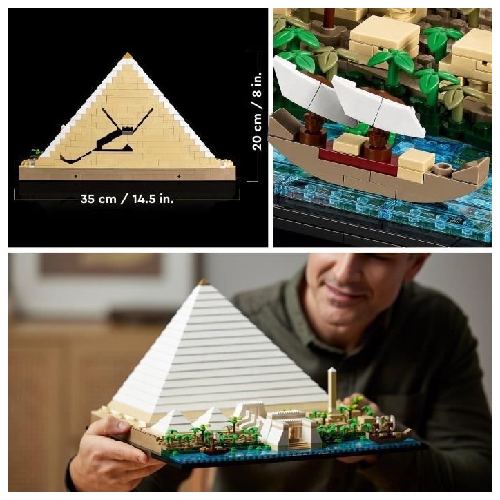 LEGO 21058 Architecture La Grande Pyramide de Gizeh, Loisir Créatif Maquette a Construire, Monument du Monde et Décoration LEGO 21058 Architecture La Grande Pyramide de Gizeh, Loisir Créatif Maquette a Construire, Monument du Monde et Décoration
