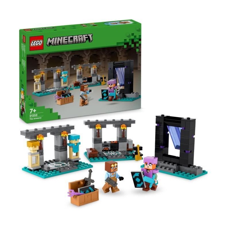 LEGO 21252 Minecraft L'Armurerie, Jouet avec Forge d'Armes avec Person LEGO 21252 Minecraft L'Armurerie, Jouet avec Forge d'Armes avec Person