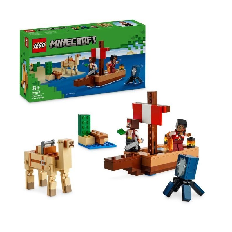 LEGO Minecraft 21259 Le Voyage du Bateau Pirate, Set de Construction e LEGO Minecraft 21259 Le Voyage du Bateau Pirate, Set de Construction e