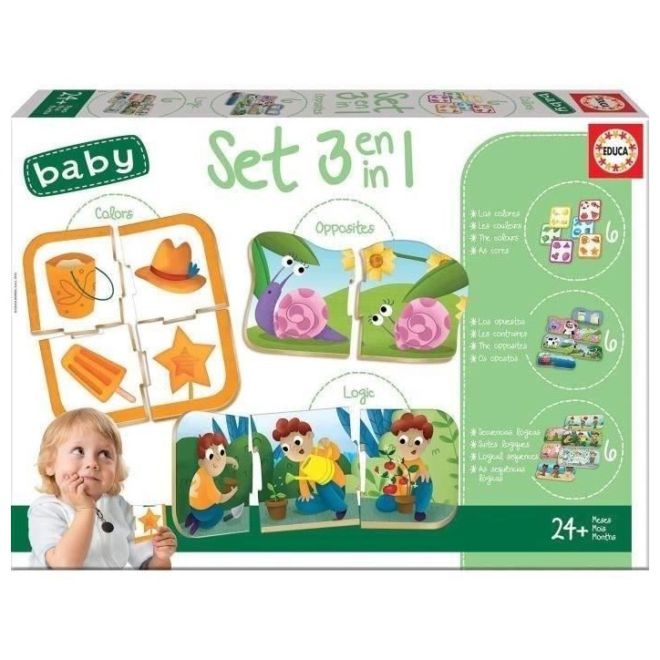 Set de 3 jeux éducatifs - EDUCA - Set Baby 3 en 1