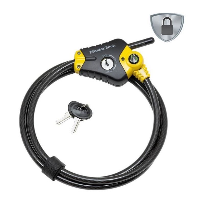Antivol - MASTER LOCK - Python 8433EURD - Longueur ajustable de 30 cm