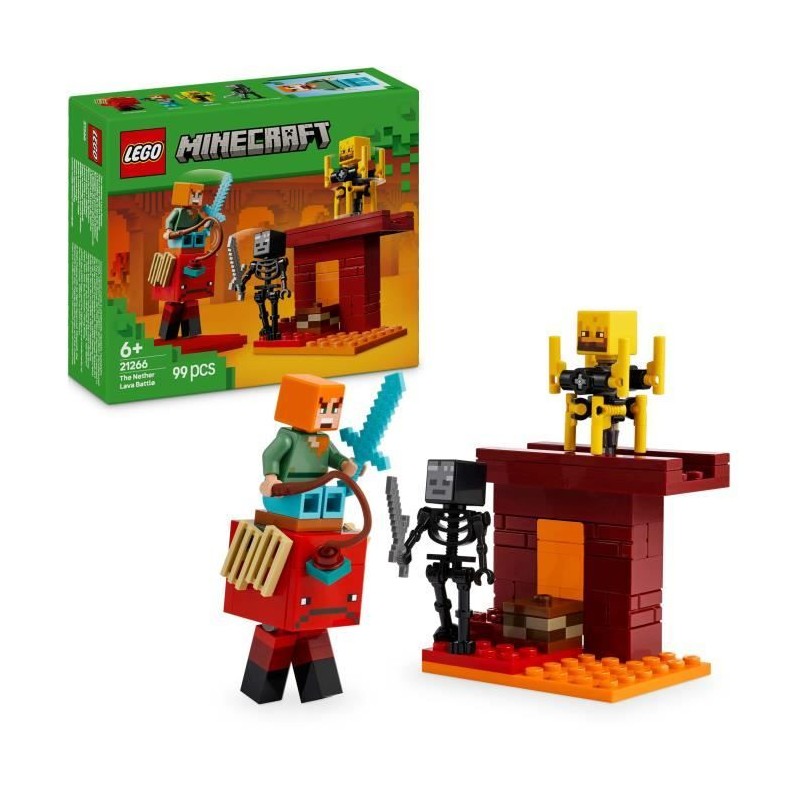 LEGO Minecraft 21266 La bataille de la lave du Nether - Jouet pour fan LEGO Minecraft 21266 La bataille de la lave du Nether - Jouet pour fan