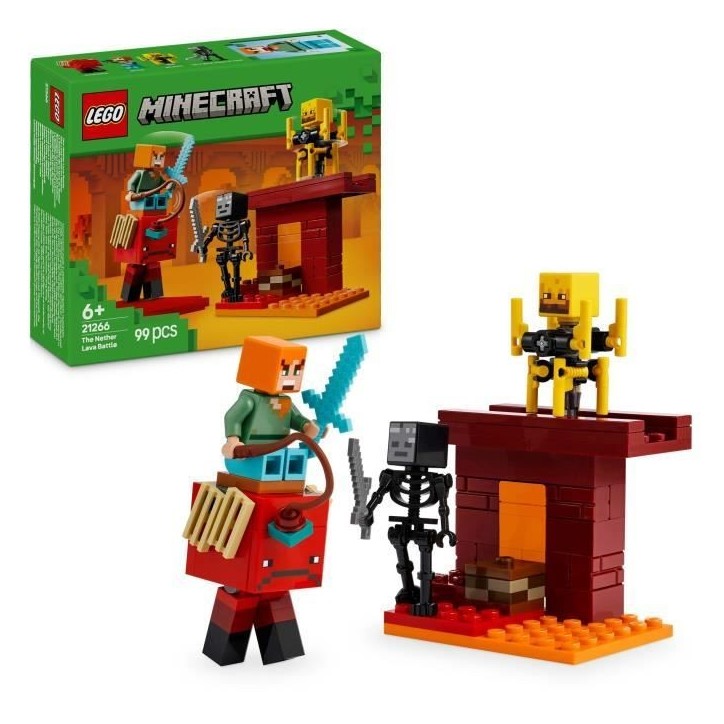 LEGO Minecraft 21266 La bataille de la lave du Nether - Jouet pour fans de jeux vidéo LEGO Minecraft 21266 La bataille de la lave du Nether - Jouet pour fans de jeux vidéo