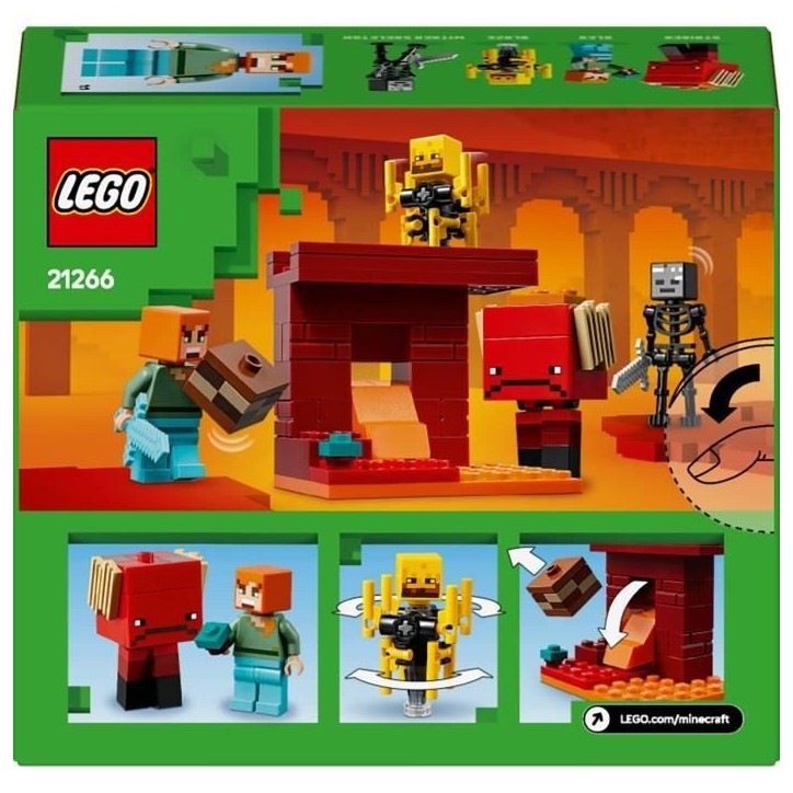 LEGO Minecraft 21266 La bataille de la lave du Nether - Jouet pour fans de jeux vidéo LEGO Minecraft 21266 La bataille de la lave du Nether - Jouet pour fans de jeux vidéo