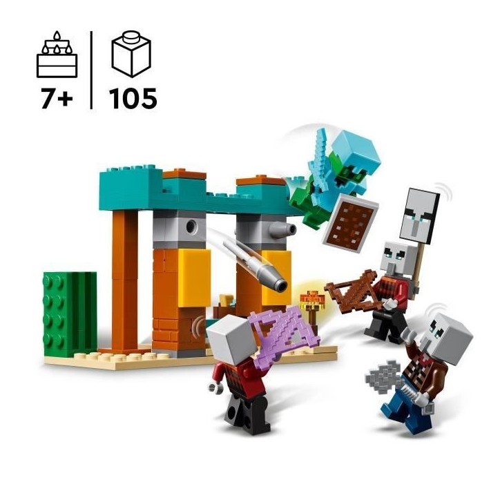 LEGO Minecraft 21267 La patrouille d'Illageois du désert - Jeu de construction des 7 ans LEGO Minecraft 21267 La patrouille d'Illageois du désert - Jeu de construction des 7 ans
