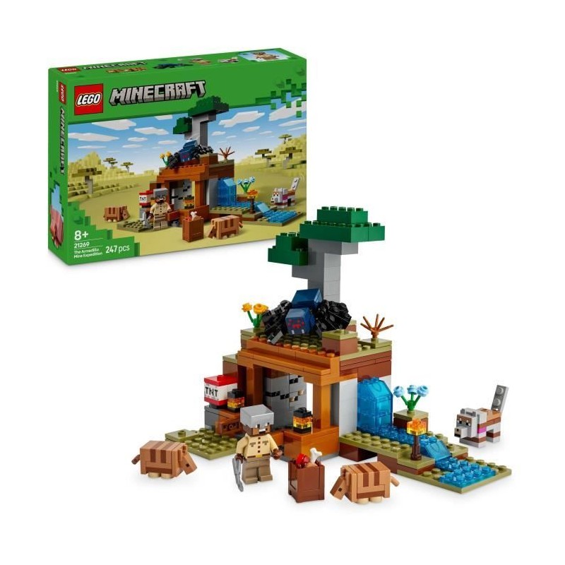 LEGO Minecraft 21269 L'expédition dans la mine du tatou - Jeu de cons